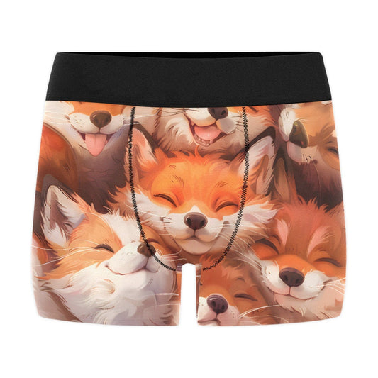 Frontcover : Men&#39;s Underwear Boxer Shorts Furry Fox Cute Feral Fursona Orange White Canine Sport All Over Print Boxer Briefs