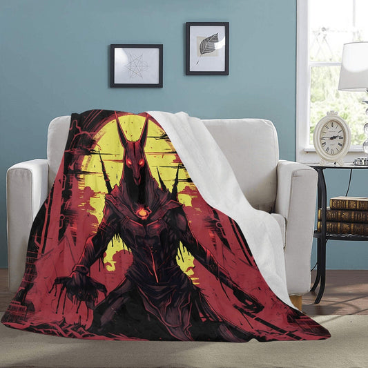 Frontcover : Blanket, bed, fleece, soft, warm, throw blanket, special, furry, fursona, gothic, satan, demon, Anubis