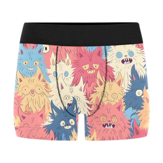 Frontcover : Men&#39;s Underwear Boxer Shorts Furry Crazy Cats Monster Sport Fursona SFW Unisex All Over Print Boxer Briefs