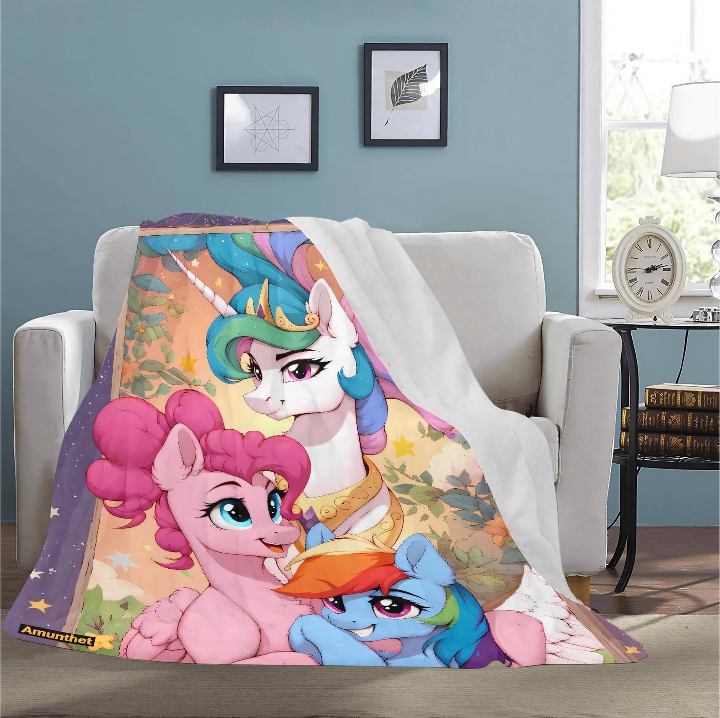 Ultra-soft microfleece blanket MLP My Little Pony Pinkie Pie Rainbow Dash Princess Celestia Furry bedspread bedspread beach blanket