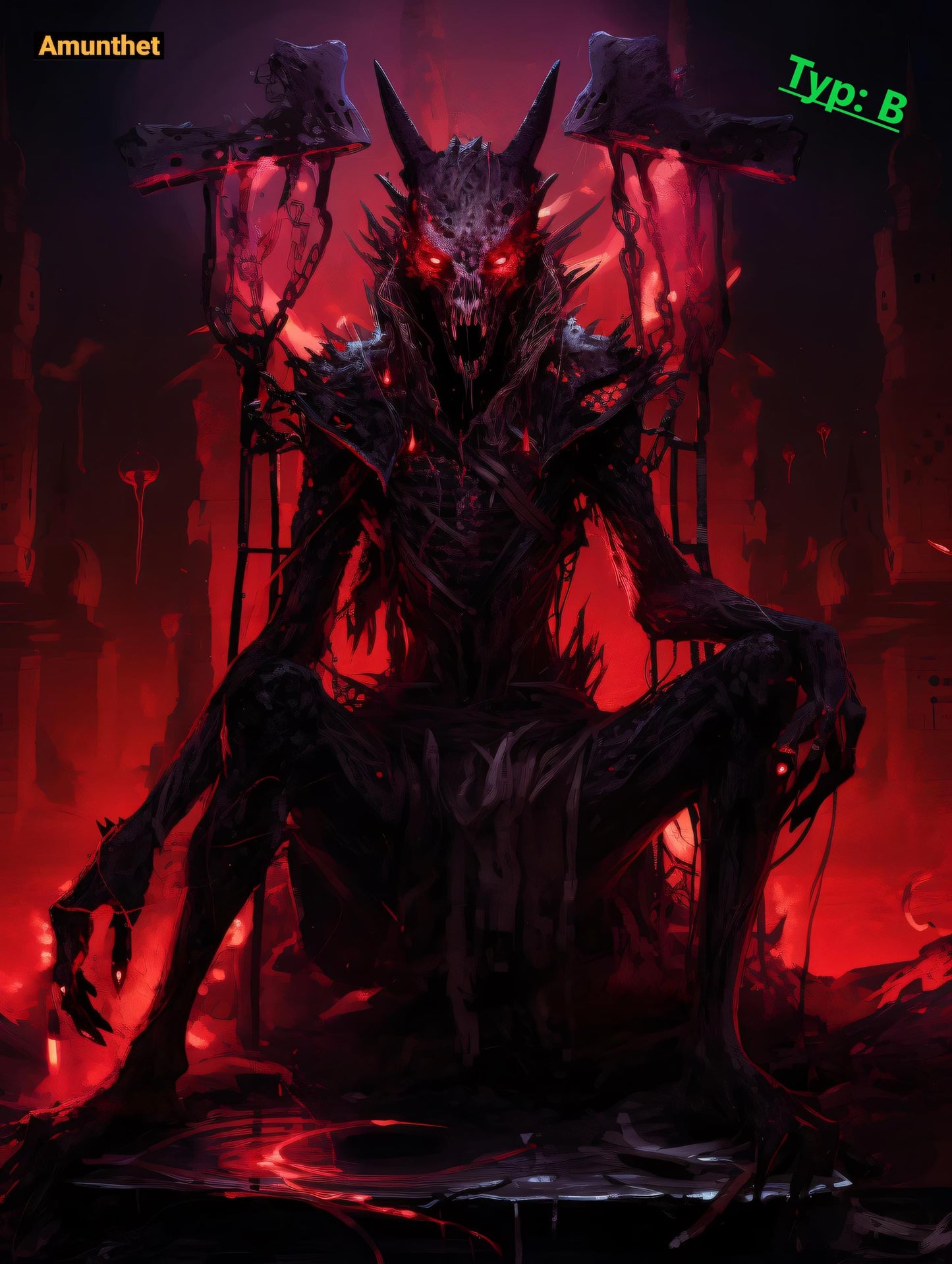 Typ B : UHD Wall Tapestry Gothic Furry Dark Art Occult Demon Jackal Satan Anubis Wall Hanging Tapestry Throw Blanket Demon