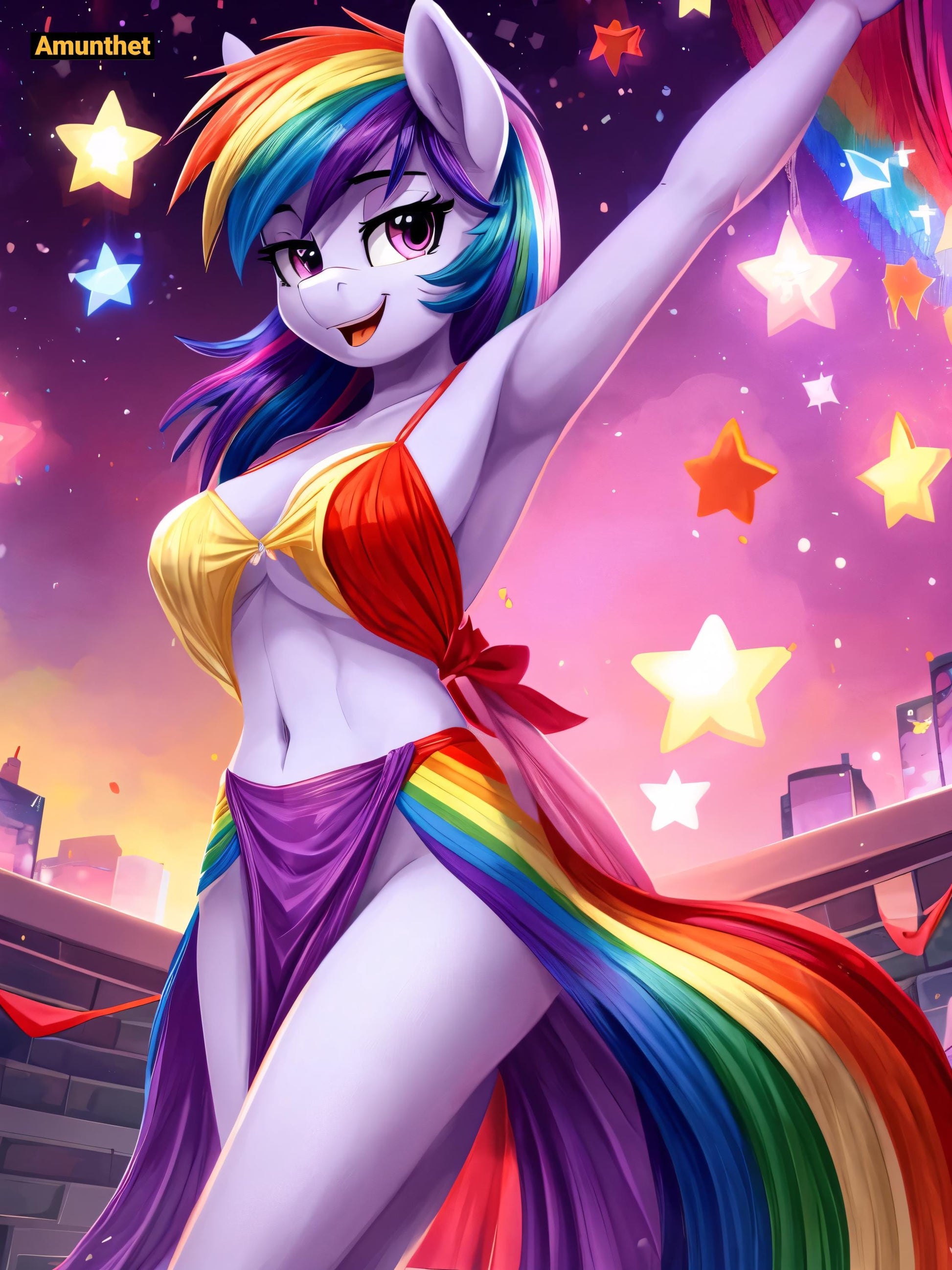 UHD Wandtuch Furry My Little Pony Rainbow Dash Cross-Morph Twilight Sparkle Sexy MLP Wandbehang Tapestry Wandteppich Überwurf Porträt Hot-Furry-Girl
