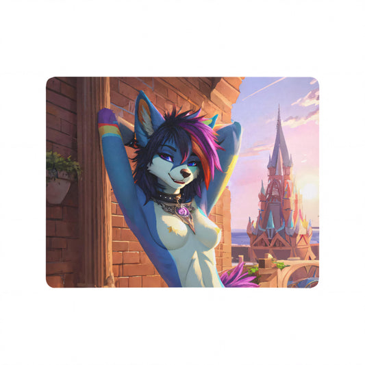 Customizable Gaming Mousepad PC Furry Girl Fox Punk Blue White Yiff Mauspad, Maus, Pc, elektronik, costum, Furry Pride, Fuchs, Heiße Furrys, sexy Furry, Füchsin, Gaming Mauspad Gaming Personalisierbar Pc Furry Mädchen Fuchs Füchsin Punk Blau Weiß Sexy Pride Heiße Furrys Furry Pride Anthro Hot-Furry and sexy LGBTQ Furry Fantasy