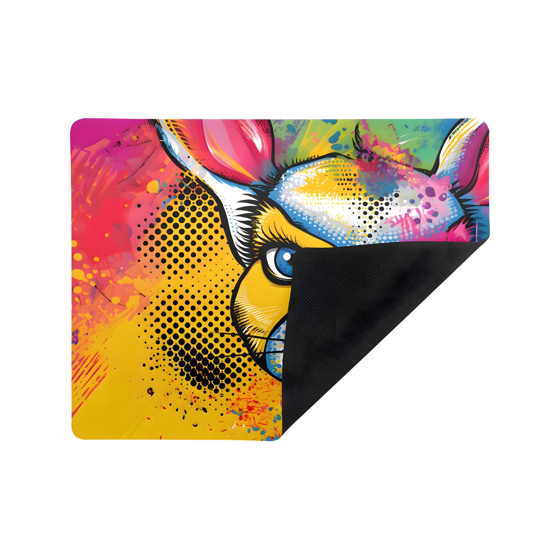 Mouse pad, mouse, PC, computer, electronics, furry, customizable, rabbit, bunny, pop art, fursona, yellow, pink Mauspad
