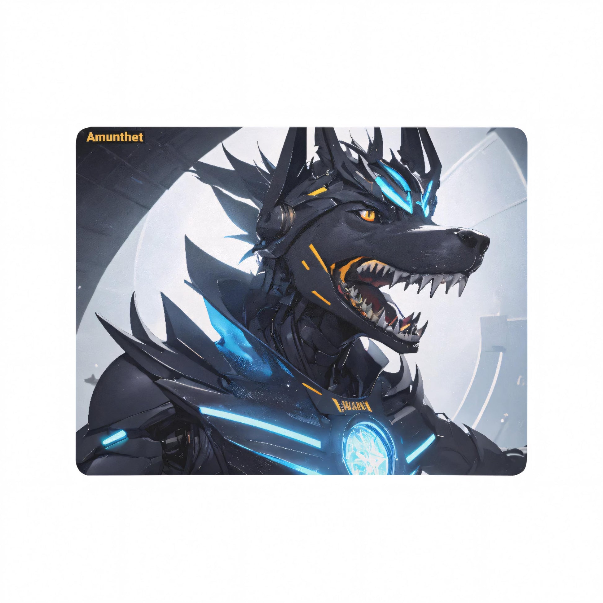 Anubis Ägytisch Dämon Mauspad Gaming personalisierbar Customizable Mouse Pad Mouse PC Computer Electronics Furry Cyborg Jackal Wolf Sci-Fi, Gaming Accessories Black Blue  Pc Furry Cyber Protogen Anubis Alpha Cyborg Männlich wolf Schakal SFW Mousepad Gaming Customizable PC Furry Cyber Protogen Anubis Alpha Cyborg Male Wolf Jackal