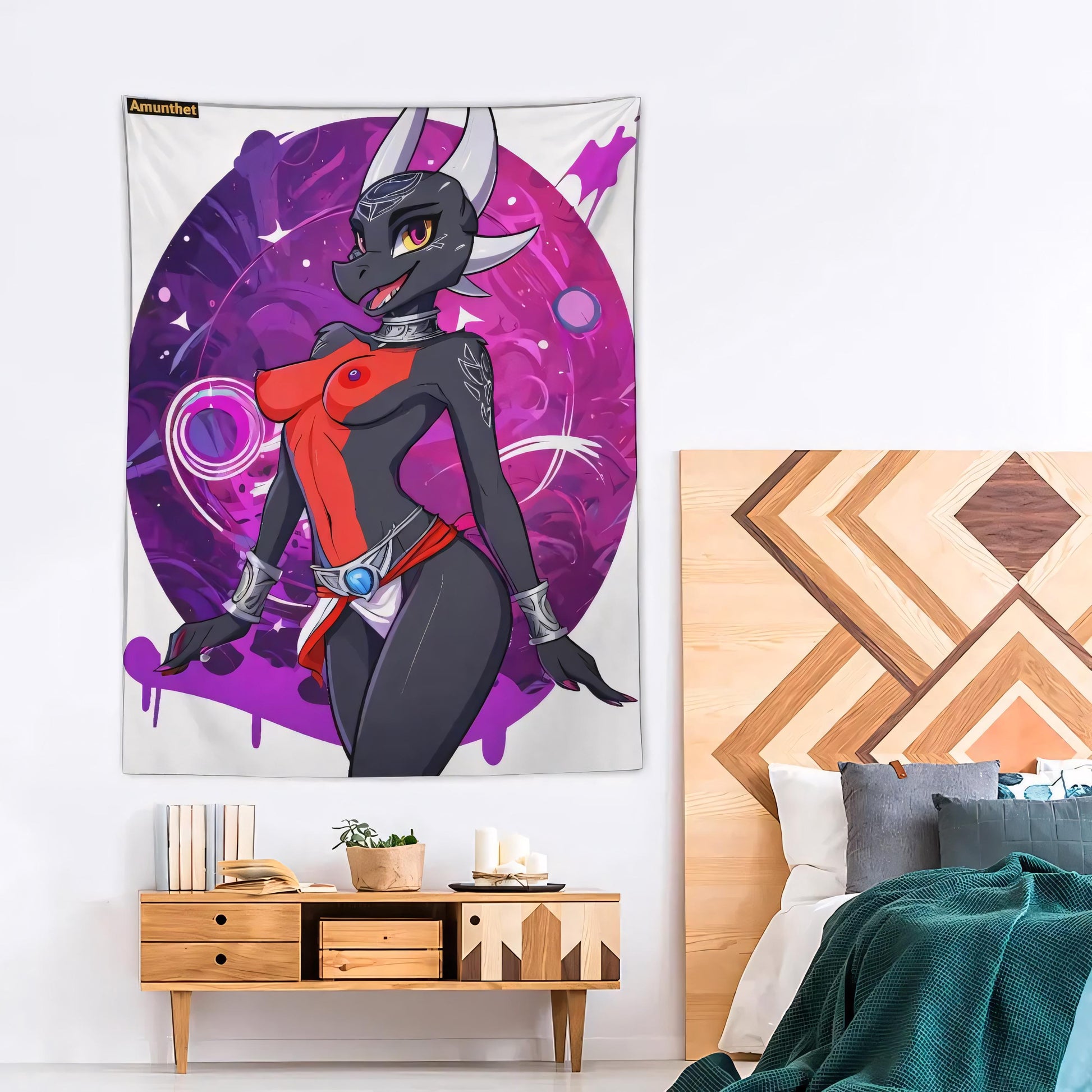UHD Wall Tapestry Cynder Spyro  Wandtuch Fantasy Drache Furry Sexy Weiblicher Anthro-Drache Hot Furry Girl Wandbehang Tapestry Wandteppich Überwurf Bettdecke Cartoon Furry Female Wall Hanging Tapestry Blanket Throw sexy UHD Furry-Art Anthro Hot-Furry and sexy LGBTQ Pride Furry Fantasy Adult-Art