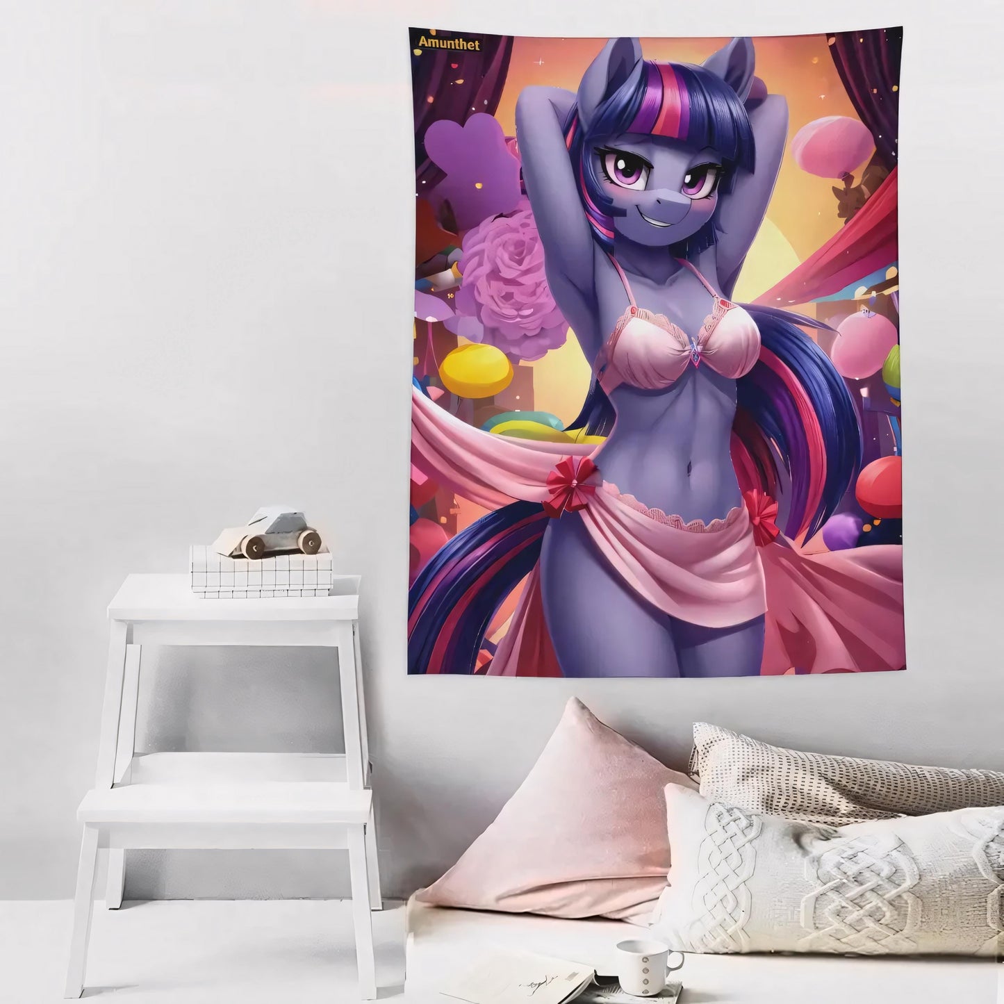 UHD Tapestry Wall Cloth Pony My Little Brony Furry MLP SFW Sweet Little Brony Furry sexy SFW Süß Pink Lila Fursona sexy Wandbehang Tapestry Wandteppich LGBTQ sexy Pink Purple Fursona Sexy Horse decor Wall Hanging Throw UHD Wandtuch Pony Furry-Art Anthro Hot-Furry and sexy LGBTQ Pride Furry Fantasy