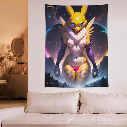 Hot Furry Girl Fursona Pocket Monster Wandbehang Tapestry Wandteppich Überwurf Bettdecke UHD Tapestry Furry Fantasy Anthro Sexy  renamon, digimon, pokemon, sexy furry girl, Furry, cyber, personalised, party, wall hanging, tapestry, fursona,  UHD Wandtuch Furry Fantasy Anthro Sexy  Hot Furry Girl Fursona Pocket Monster Wall Hanging Tapestry Wall Tapestry Throw Furry-Art Anthro Hot-Furry and sexy LGBTQ Pride Furry Fantasy Adult-Art