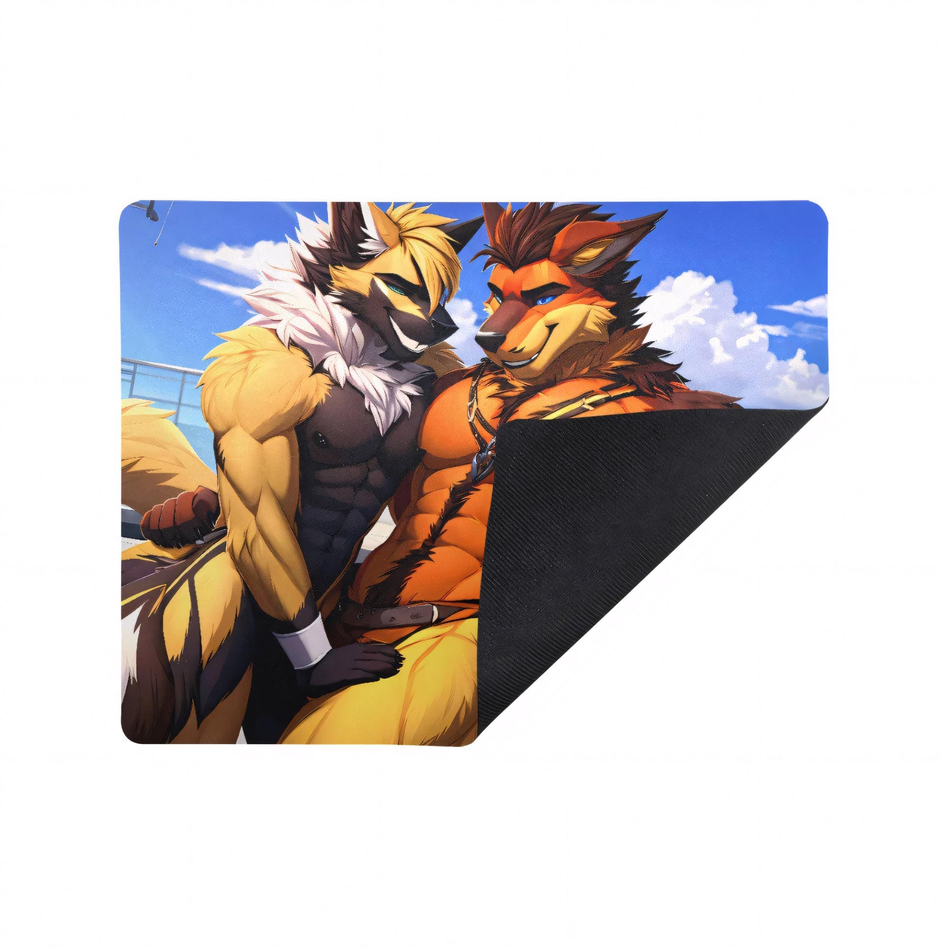 Hot Furry Pride Customizable Gaming Mousepad PC Furry Male Wolf Canine Fantasy Gay Masculine Pride Mauspad Gaming personalisierbar Pc Furry Männlich Wolf Canine Fantasy Gay Maskulin Sexy Furry Pride Anthro Hot-Furry and sexy LGBTQ Furry Fantasy