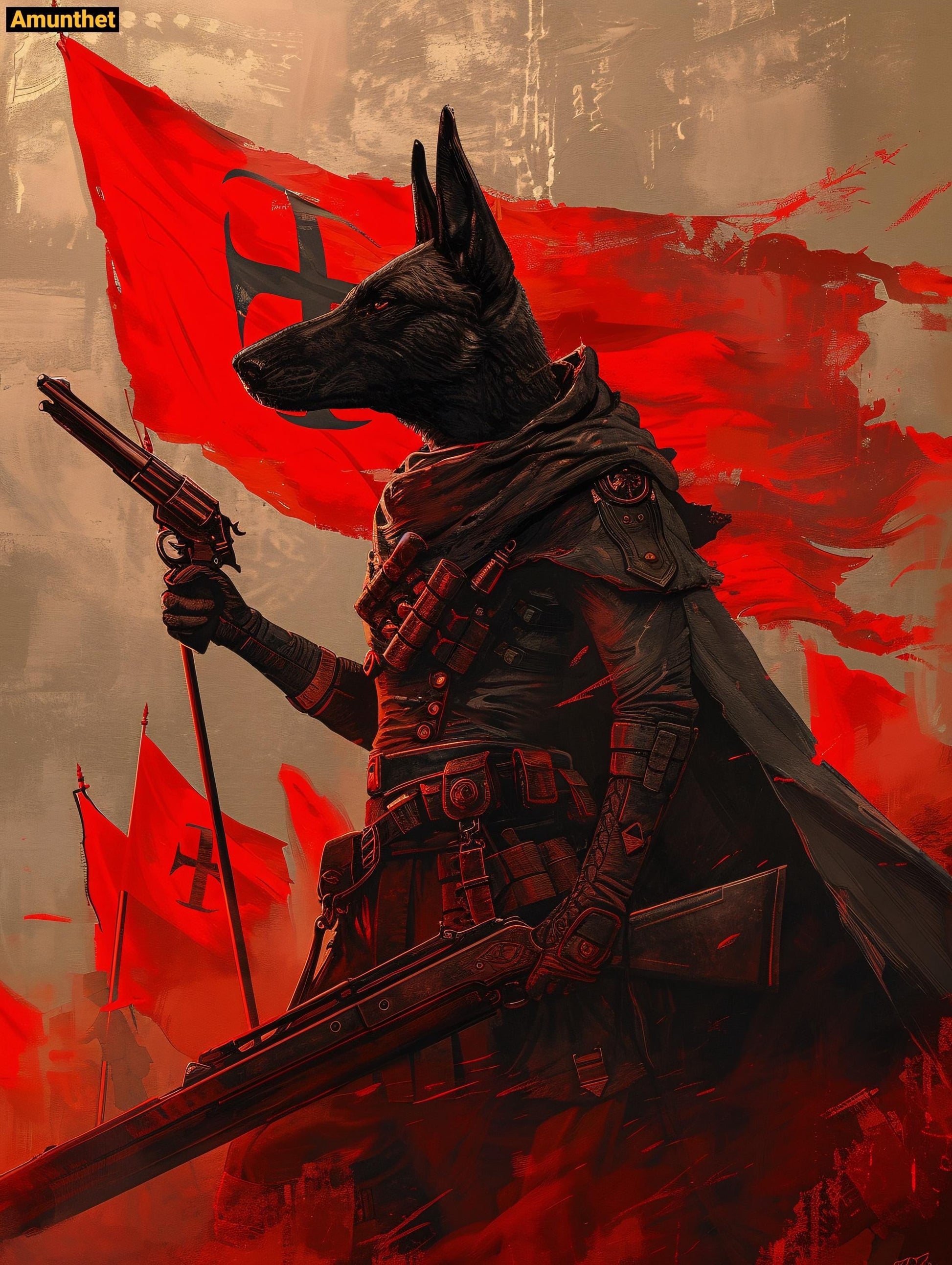 Original : Customizable Mouse Pad, Mouse, PC, Computer, Electronics, Furry, Gaming, Jackal, Red Dead Redemption, Red, Black, Wolf, Gaming Mauspad, Maus, Pc, computer, elektronik, Furry, Gaming, schakal, red dead redamtion, rot, schwarz, wolf, zocken