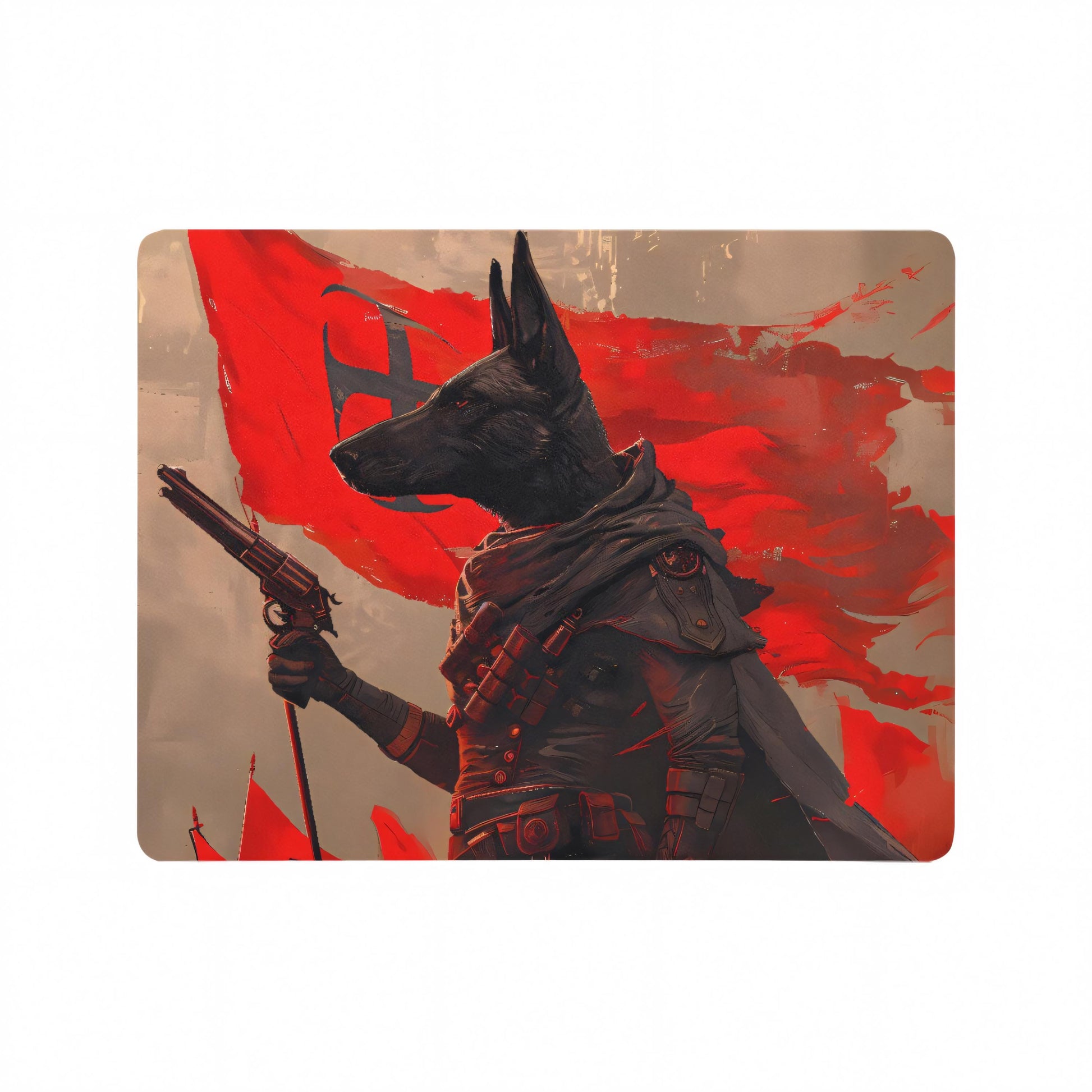Furry Jackal, Red Dead Redemption, Red, Black, Wolf, Gaming Mauspad, Maus, Pc, computer, elektronik, Furry, Gaming, schakal, red dead redamtion, rot, schwarz, wolf, zocken Customizable Mouse Pad, Mouse, PC, Computer, Electronics, Furry, Gaming,