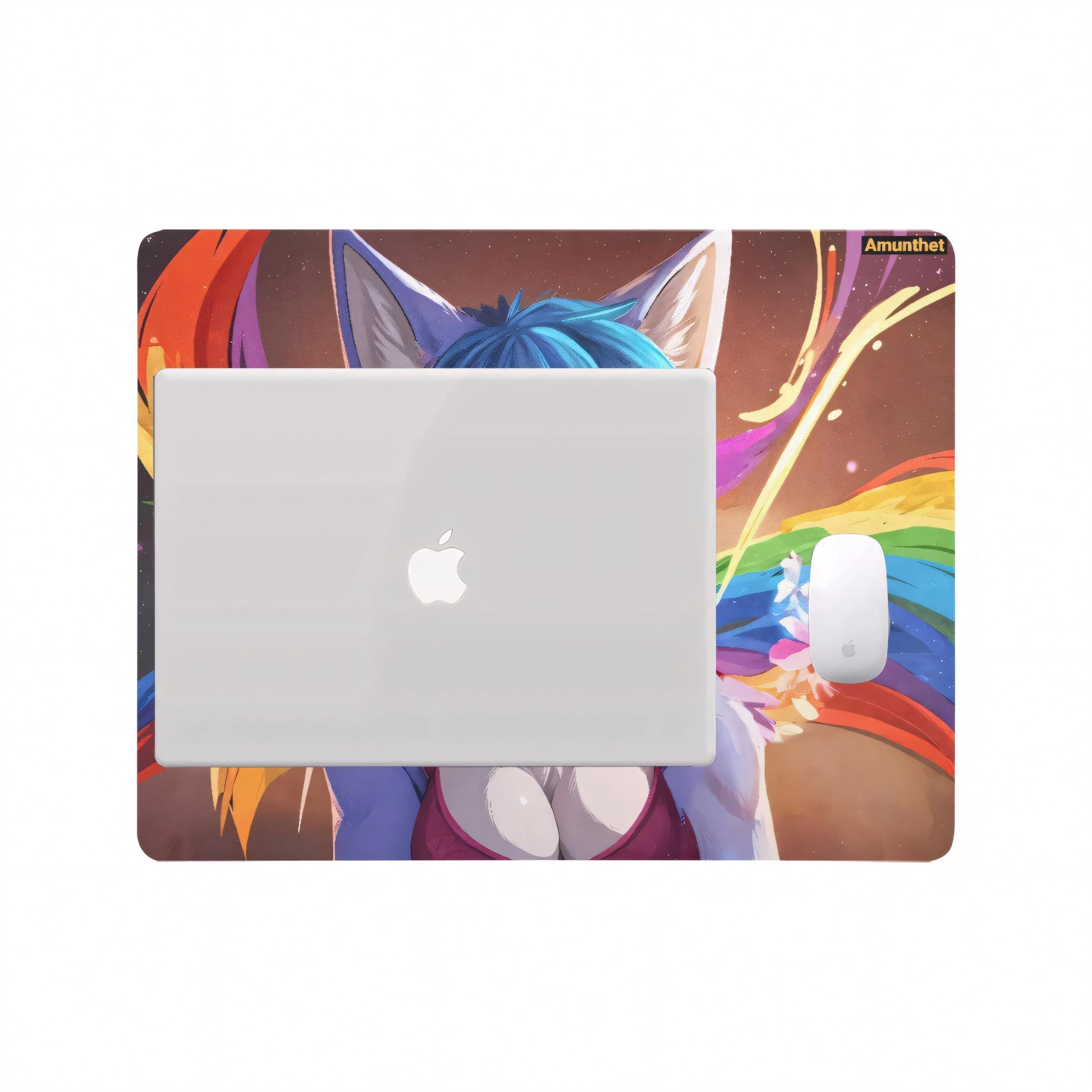 Rainbow Pride SFW Mauspad Gaming Personalisierbar Pc Furry Crystal Fox Blau Fuchs Starfox Regenbogen Pride SFW Fursona Vixen Gaming Mousepad Customizable PC Furry Crystal Fox Blue Fox Starfox LGBTQ