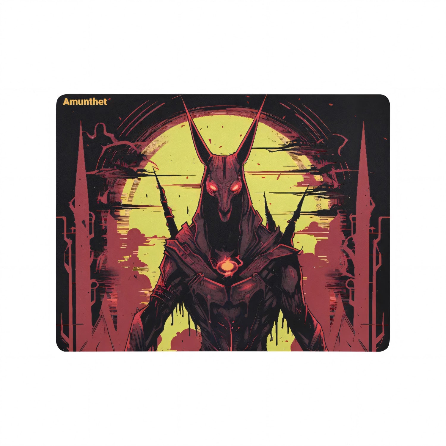 Furry Fursona Dark Art Unterwelt Cartoon Anubis Okkult Satan Sekte Rot Gelb Tarot Customizable Gaming Mousepad PC Furry Fursona Demon Underworld Cartoon Anubis Occult Satan Sect Red Yellow Mauspad Gaming personalisierbar Pc
