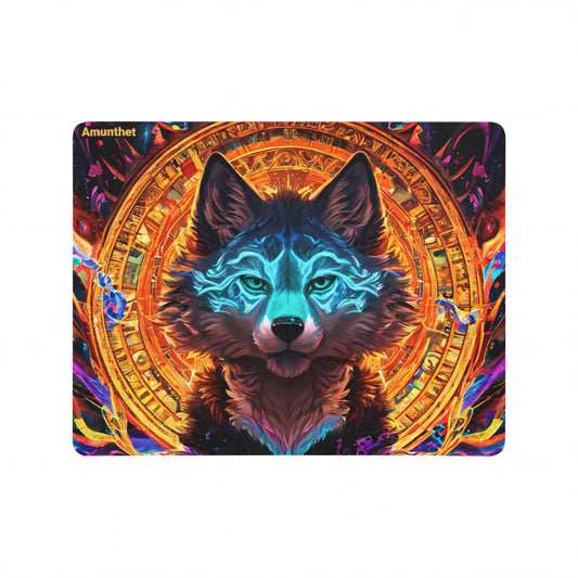 Furry Wolf Canine Psychedelic Goa Trance Fantasy Orange Brown Blue Epic Mauspad Gaming Personalisierbar Pc Furry Wolf Canine Psy Psycedelic Goa trance Fantasy Orange braun blau Episch Customizable Gaming Mousepad PC