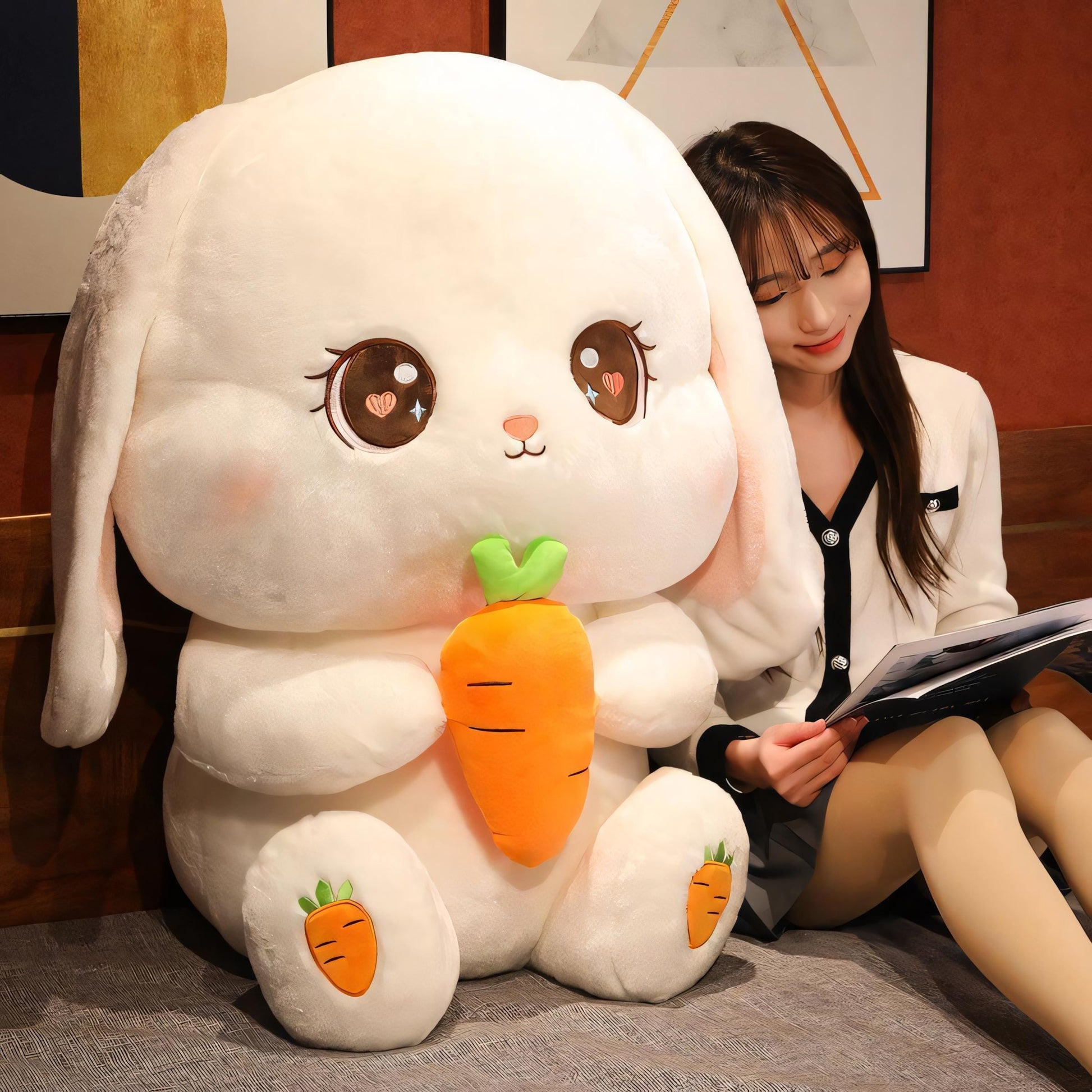 Anime Plüschtier, Kawaii Plüsch, Kaninchen, Kaninchen mit Möhre Furry, Plush Toy, Stuffed Animal, Ultra-Soft Plush, Kawaii, Furry Gift, Furry Fandom, PP Cotton, Fluffy Plush, Crystal Plush, Anime Plush, Kawaii Plushie Bunny Kaninchen mit Möhre Kuscheltier - Flauschige Plüschfreunde – Dein kuscheliger Begleiter für Herz & Seele! Kuscheltier Plushie Bunny Furry, Plüschtier, Kuscheltier, weiches Stofftier, superweiches Plüschtier, Kawaii, Geschenk für Furry-Fans, Furry Fandom, Kristallplüsch,